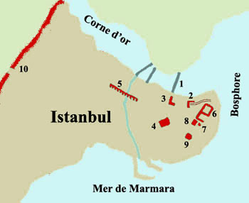 carte des sites  voir  Istanbul